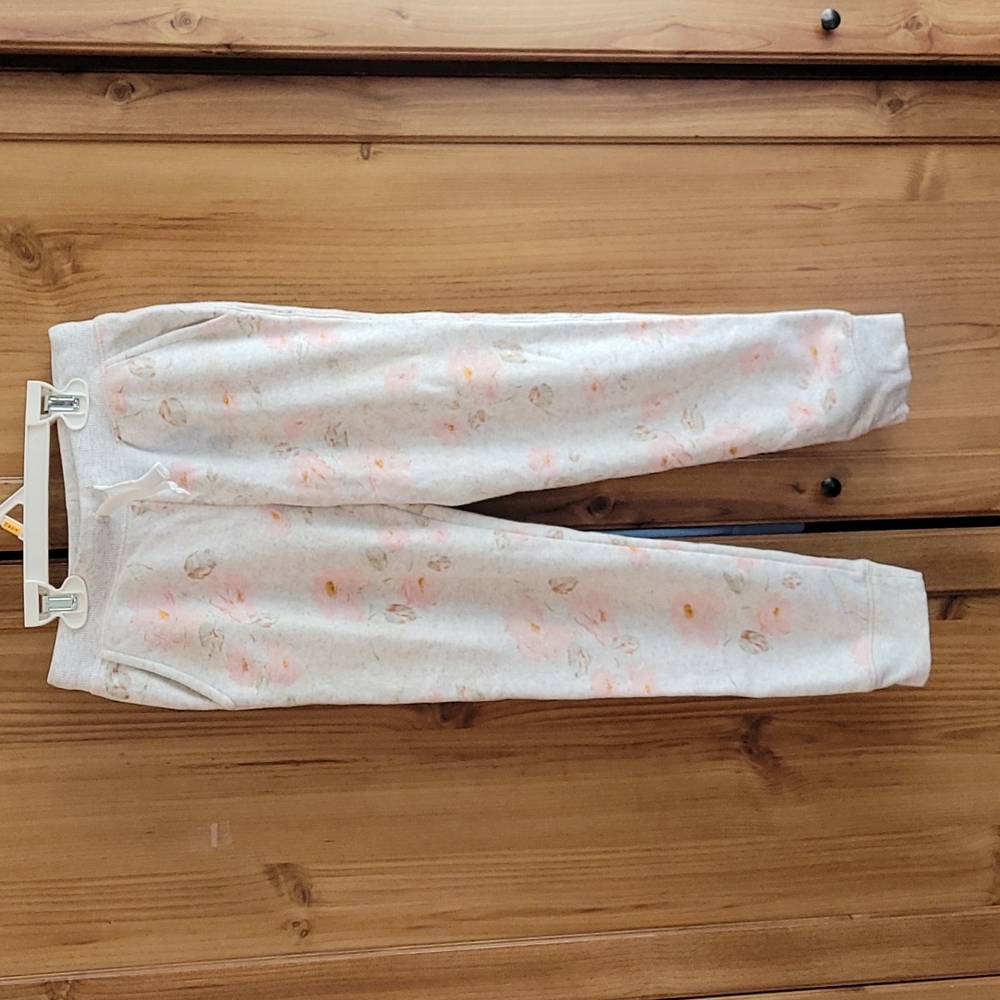 EUC Oshkosh Sweat Pants Grey Floral with Pockets and Drawstring Waistband